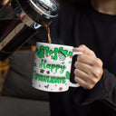 Meowy Catmas Funny Cartoon Cats - 3D Inflated Effect Printed Mug, Personalized White Edge-to-Edge Mug