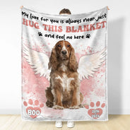 Custom Photo Dog Cat Memorial When You Miss Me Hug This Blanket - Personalized Fleece Blanket, Sherpa Blanket