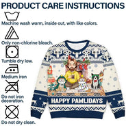 Pet Lovers - Happy Great Pawlidays Christmas Dogs Cats Pets - Personalized Unisex Ugly Sweater