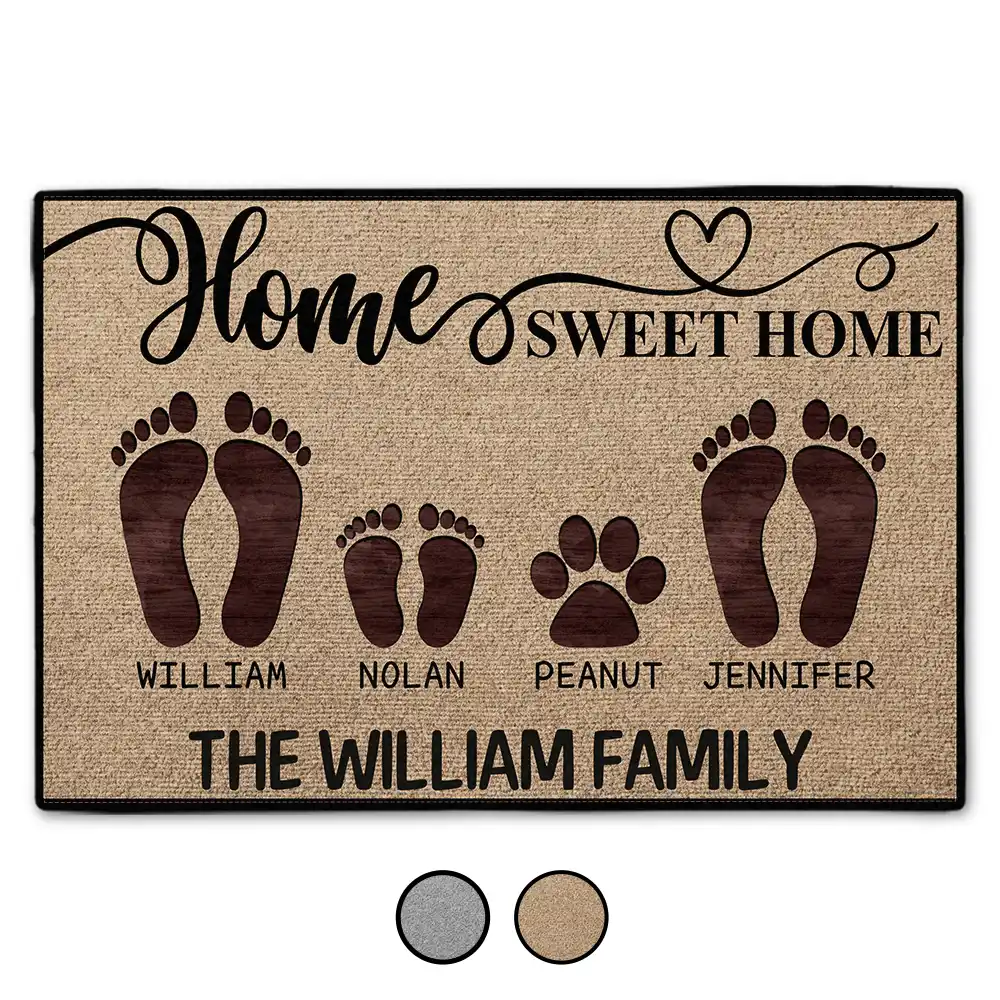 Home Sweet Home Family Dog Cat - Personalized Doormat