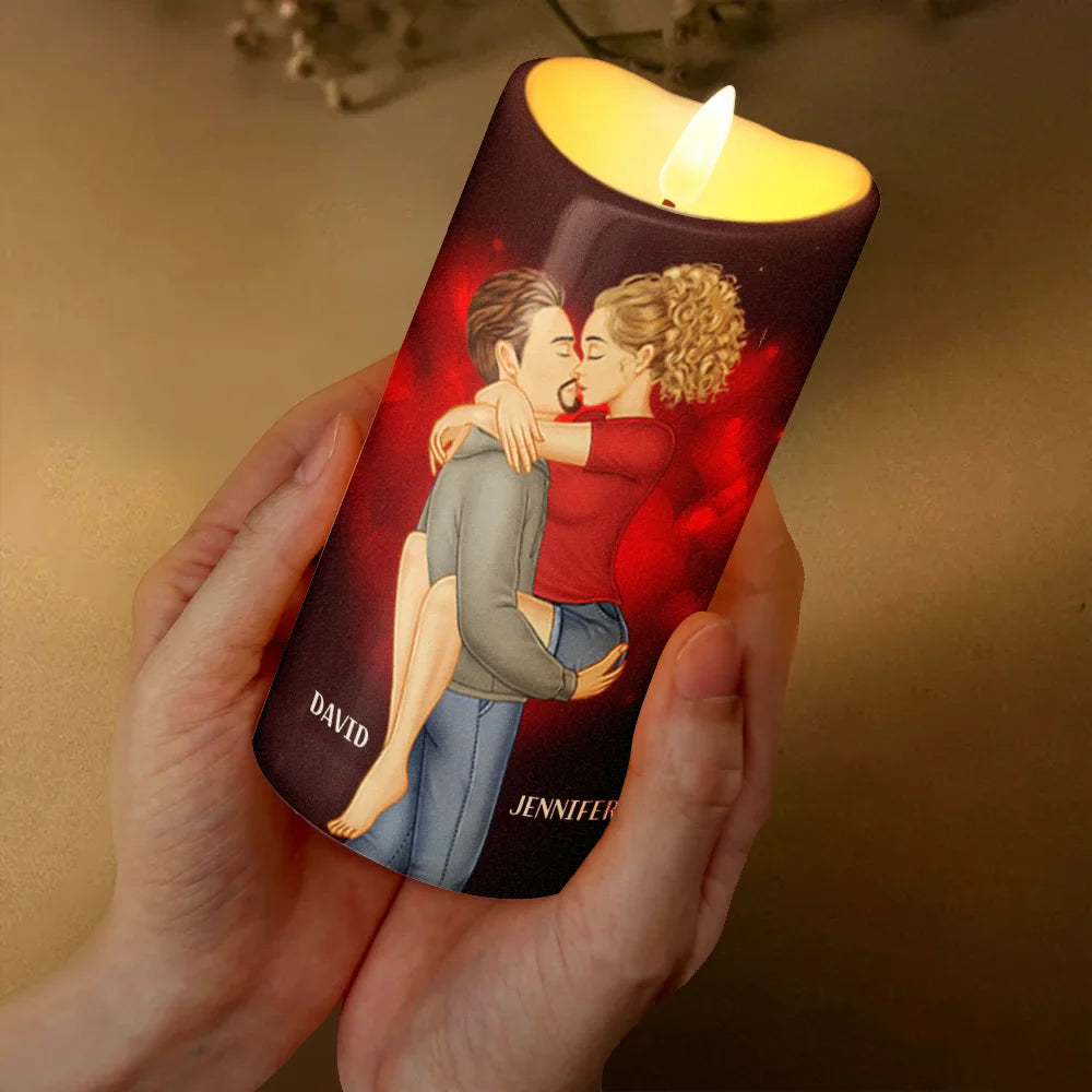Gift For Couples, Gift For Husband, Gift For Wife, Gift For Girlfriend, Gift For Boyfriend - Couple Light This When You Want Me - Personalized Flameless LED Candle