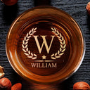 Gift For Couples, Gift For Husband, Gift For Wife - Monogram Initial Name Anniversary Gift For Him - Personalized Engraved Whiskey Glass

