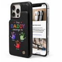 Gift For Grandpa,Gift For Father,Happy - This Grandpa Belongs To - Personalized Leather Flip Wallet Phone Case