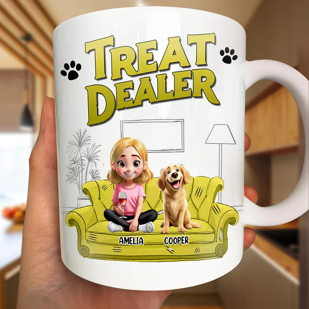 Treat Dealer 3D Effect Dogs - Personalized Mug