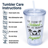 What Day Is Today Who Cares I'm Retired Summer Beach - Birthday, Retirement Gift For Yourself, Dad, Mom, Grandpa, Grandma, BFF Best Friends, Colleagues - Personalized Acrylic Insulated Tumbler With Straw