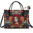 Art Design, Confident, Halloween, Gift For Yourself, Hispanic, Photo - Mexican Skull Woman Man - Custom Photo Sugar Skull Always Chingona Sometimes Cabrona But Never Pendeja Hispanic - Personalized Leather Bag