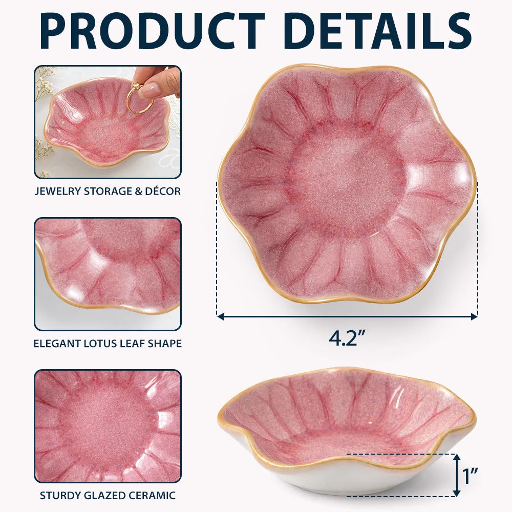 Gift For Yourself, Gift For Women, Happy - Birth Flower Bouquet Custom Name - Personalized Lotus Jewelry Dish