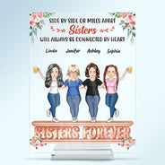 Side By Side Or Miles Apart Sisters Brothers Will Always Be Connected - Gift For Siblings - Personalized Custom Vertical Rectangle Acrylic Plaque