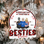 Life Is Better With You - Christmas Gift For Women, Bestie, Sister - Personalized Custom Shaped Wooden Ornament