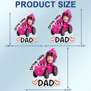 Gift For Father,Custom Photo,Adorable,Cut-Face Photo,Icon - Custom Photo Drive Safe Daddy Papa Best Pit Crew Kid Car Racing - Personalized Acrylic Car Hanger
