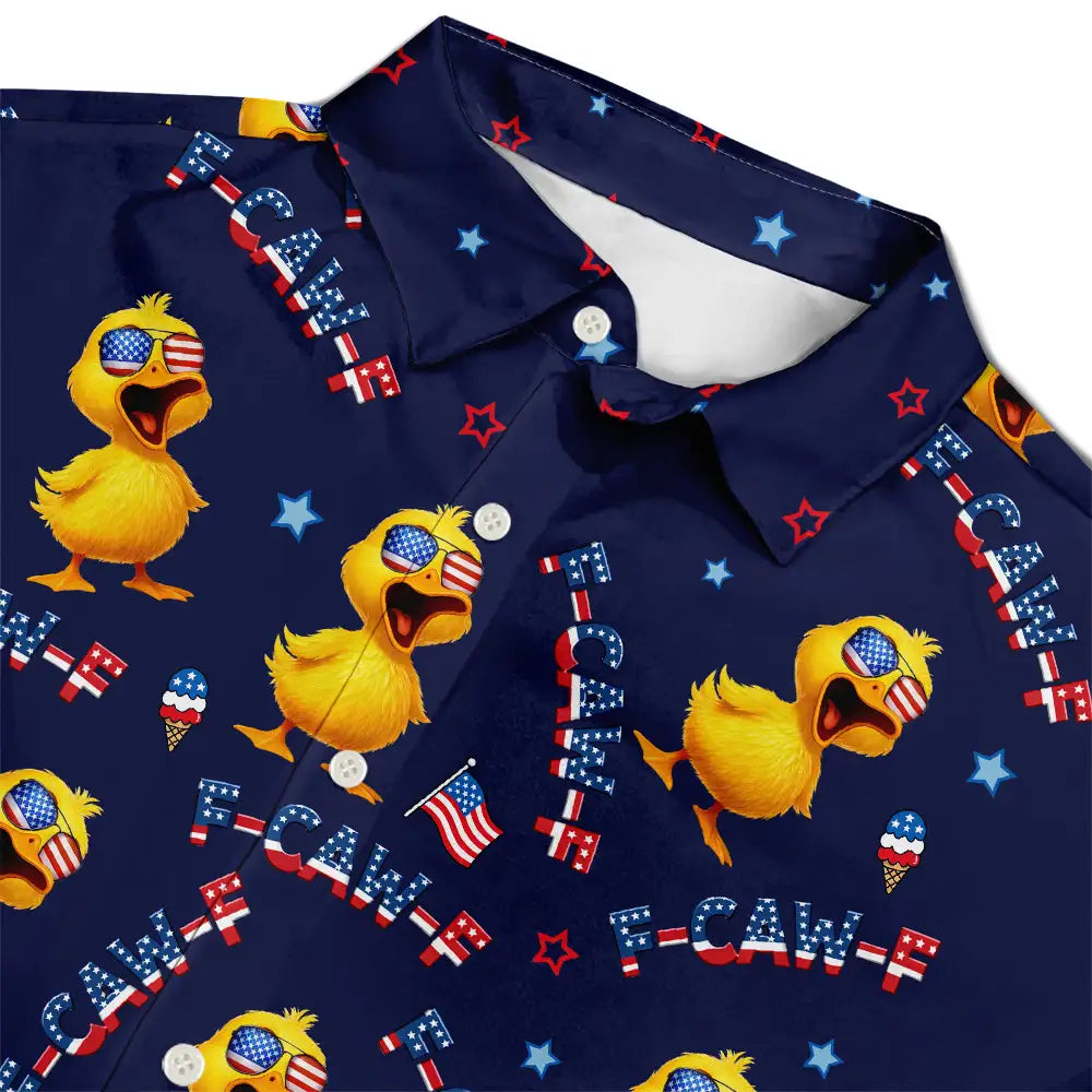 America 250th, Beach, Summer, Gift For Men, Gift For Yourself, Sarcastic, Icon - Funny Chicken F-Caw-F 250 Years Of Freedom - Personalized Hawaiian Shirt