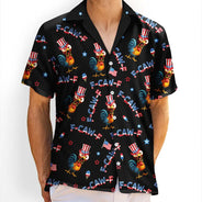 America 250th, Beach, Summer, Gift For Men, Gift For Yourself, Sarcastic, Icon - Funny Chicken F-Caw-F 250 Years Of Freedom - Personalized Hawaiian Shirt