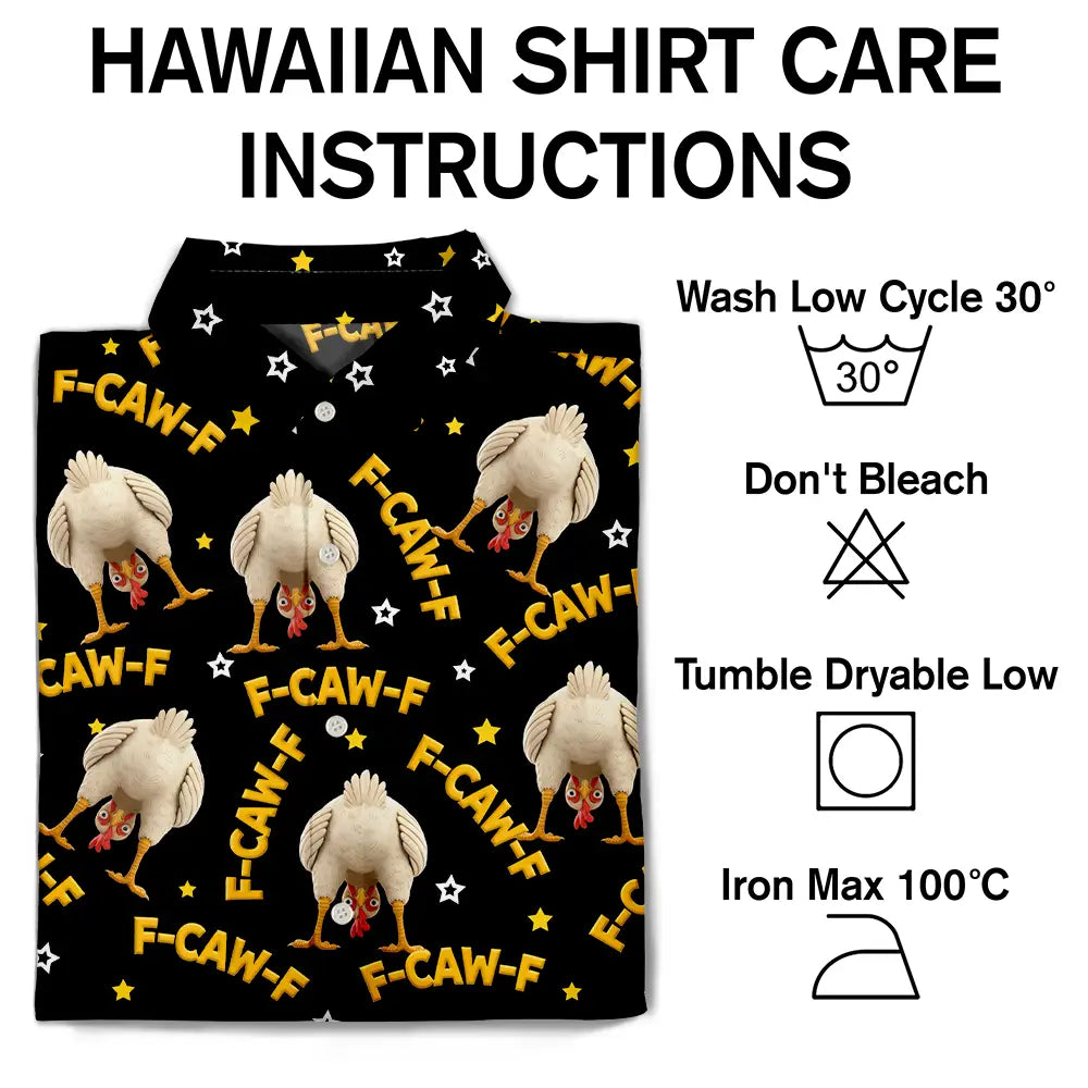Beach, Summer, Gift For Men, Gift For Yourself, Sarcastic, Icon - Funny Chicken Bird F Caw F - Personalized Hawaiian Shirt