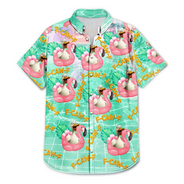 Beach, Summer, Gift For Men, Gift For Yourself, Sarcastic, Icon - Funny Chicken Bird F Caw F Poolside Float - Personalized Hawaiian Shirt