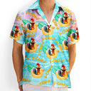 Beach, Summer, Gift For Men, Gift For Yourself, Sarcastic, Icon - Funny Chicken Bird F Caw F Poolside Float - Personalized Hawaiian Shirt
