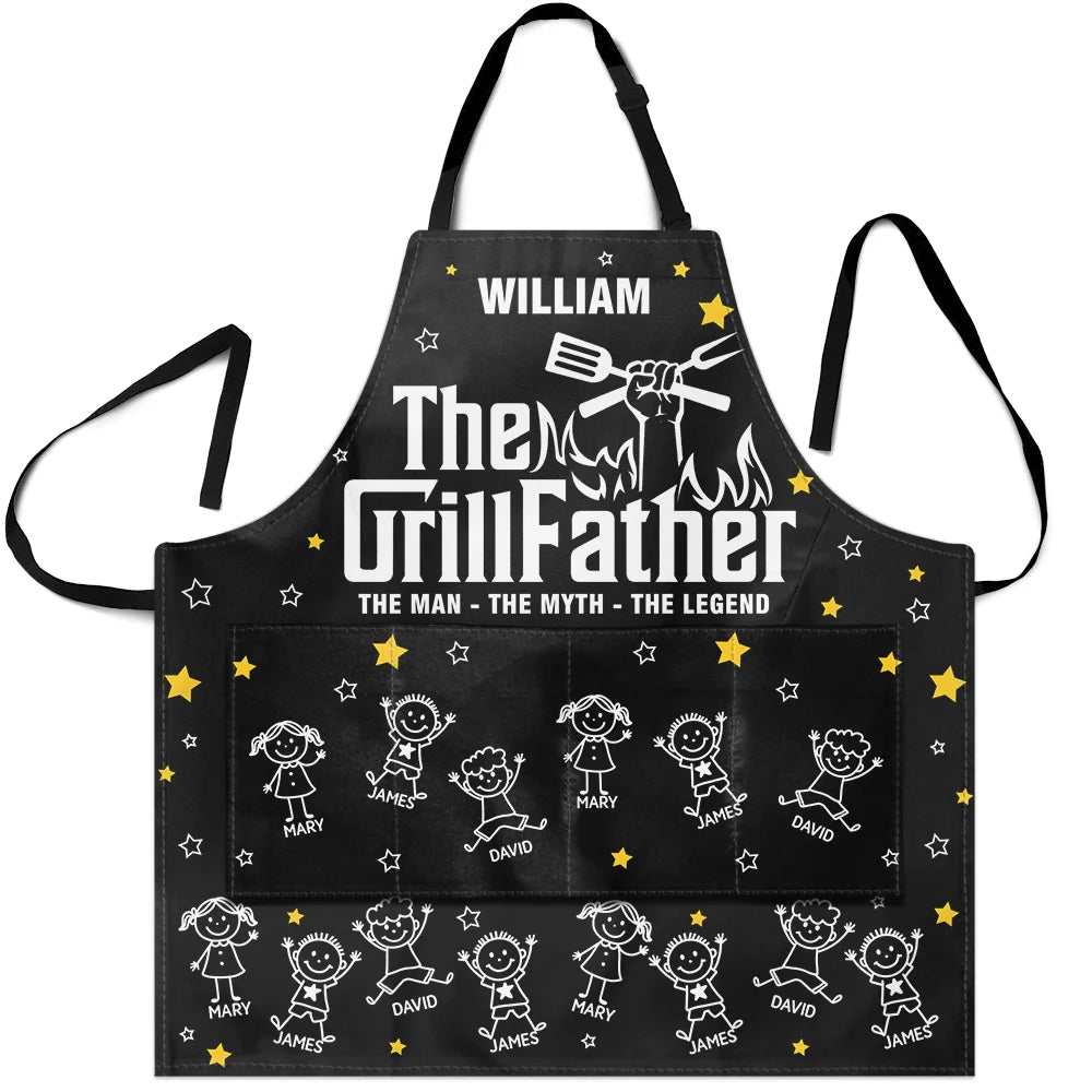 The Grillfather Best Flipping Dad Grilling Grandpa - Personalized Apron