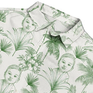 Custom Photo, Beach, Art Design, Summer, Family, Playful, Photo - Pencil Sketch - Remove BG - Custom Photo Pencil Sketch Toile De Jouy Pattern Family Pet Friend - Personalized Hawaiian Shirt