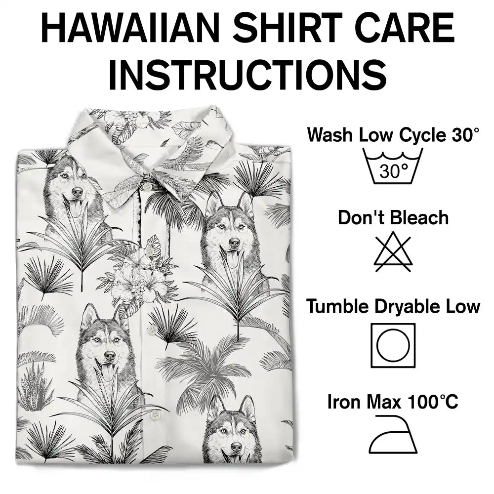Custom Photo, Beach, Art Design, Summer, Family, Playful, Photo - Pencil Sketch - Remove BG - Custom Photo Pencil Sketch Toile De Jouy Pattern Family Pet Friend - Personalized Hawaiian Shirt