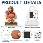 Custom Photo, Gift For Men, Gift For Yourself, Humorous, Cut-Face Photo - Custom Photo Funny Certified Dad Bod With Belly - Personalized Squishy Acrylic Fridge Magnet