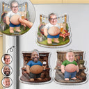 Custom Photo, Grilling, Gift For Men, Gift For Yourself, Humorous, Cut-Face Photo - Custom Photo Funny Belly Men Cave Garage Grilling - Personalized Squishy Acrylic Fridge Magnet
