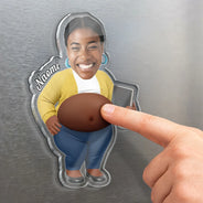 Teacher, Humorous, Back To School, Custom Photo, Cut-Face Photo - Custom Photo Funny Belly Teacher On Duty - Personalized Squishy Acrylic Fridge Magnet
