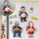 Teacher, Humorous, Back To School, Custom Photo, Cut-Face Photo - Custom Photo Funny Belly Teacher On Duty - Personalized Squishy Acrylic Fridge Magnet