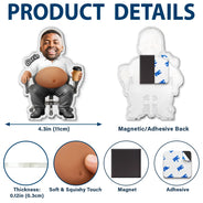 Gift For Colleagues, Humorous, Custom Photo, Cut-Face Photo - Custom Photo Funny Belly Office Squad - Personalized Squishy Acrylic Fridge Magnet