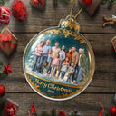 Art Design,Christmas,Family,Photo - Cartoon Portrait,Happy - Custom Photo Cartoon Portrait Merry Christmas Happy Family - Personalized Custom Shaped Acrylic Ornament