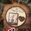 Art Design,Christmas,Romantic,Gift For Couples,Photo - Watercolor - With BG - Custom Photo Watercolor Painting The Year I Found My Missing Piece Couples - Personalized 2-Layered Wooden Ornament
