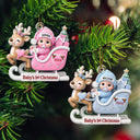 Adorable,New Mom,Christmas,Gift For Mother - Baby In Sleigh First Christmas - Personalized Custom Shaped Acrylic Ornament