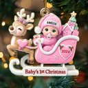 Adorable,New Mom,Christmas,Gift For Mother - Baby In Sleigh First Christmas - Personalized Custom Shaped Acrylic Ornament