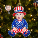 Adorable,Independence Day,Gift For Baby,America 250th,Christmas,Custom Photo,Cut-Face Photo - Custom Photo Baby Kid Costume America 250th Anniversary - Personalized Custom Shaped Acrylic Ornament