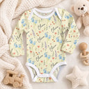 Adorable,New Mom,Gift For Mother,Icon - Birth Flower Pattern With Name Gift For New Mom New Baby - Personalized Baby Bodysuit