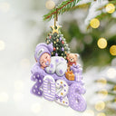 Top Market,Adorable,New Mom,Christmas,Gift For Mother,Vector - First Christmas Baby Sleeping Gift For New Mom, Baby - Personalized Custom Shaped Acrylic Ornament