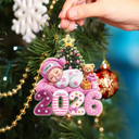 Top Market,Adorable,New Mom,Christmas,Gift For Mother,Vector - First Christmas Baby Sleeping Gift For New Mom, Baby - Personalized Custom Shaped Acrylic Ornament
