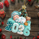 Top Market,Adorable,New Mom,Christmas,Gift For Mother,Vector - First Christmas Baby Sleeping Gift For New Mom, Baby - Personalized Custom Shaped Acrylic Ornament