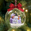 Adorable,New Mom,Christmas,Gift For Mother,Vector - First Christmas Baby Sleeping Gift For New Mom, Baby - Personalized 3D Acrylic Ball Ornament