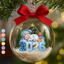 Adorable,New Mom,Christmas,Gift For Mother,Vector - First Christmas Baby Sleeping Gift For New Mom, Baby - Personalized 3D Acrylic Ball Ornament