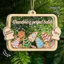 Playful, Christmas, Family, Icon - Gingerbread Family With Pet Family Keepsake - Personalized 3-Layered Acrylic Shaker Ornament