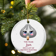 Top Market,Playful,Christmas,Gift For Kids,Icon - Cute Dumpling Squishy Hunter Gift For Kids - Personalized Circle Ceramic Ornament