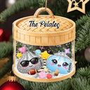 Christmas,Humorous,Gift For Kids,Icon - Dumpling Squishy Hunting Cute Family Squad Keepsake - Personalized 3-Layered Acrylic Shaker Ornament