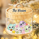 Christmas,Humorous,Gift For Kids,Icon - Dumpling Squishy Hunting Cute Family Squad Keepsake - Personalized 3-Layered Acrylic Shaker Ornament