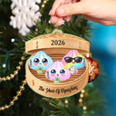 Sentimental,Christmas,Family,Icon - Cute Dumpling Family Squishy Hunting Crew - Personalized Custom Shaped Acrylic Ornament