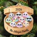 Sentimental,Christmas,Family,Icon - Cute Dumpling Family Squishy Hunting Crew - Personalized Custom Shaped Acrylic Ornament