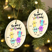 Top Market,Playful,Christmas,Gift For Kids,Icon - The Year Of Squishies Keepsake Gift For Kids - Personalized Circle Ceramic Ornament