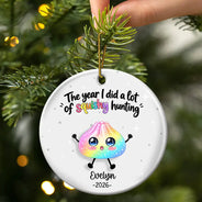 Top Market,Playful,Christmas,Gift For Kids,Icon - The Year Of Squishies Keepsake Gift For Kids - Personalized Circle Ceramic Ornament