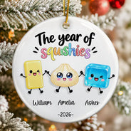 Top Market,Playful,Christmas,Gift For Kids,Icon - The Year Of Squishies Keepsake Gift For Kids - Personalized Circle Ceramic Ornament