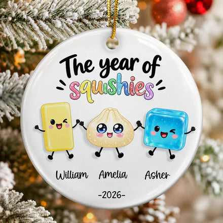 The Year Of Squishies Keepsake Gift For Kids - Personalized Circle Ceramic Ornament