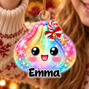 Playful,Christmas,Gift For Kids,Icon - Kawaii Squishy Dumpling With Name Gift For Kids - Personalized Custom Shaped Acrylic Ornament