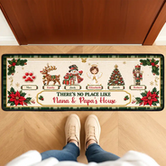 Sentimental,Christmas,Grandparents,Family,Icon - There's No Place Like Grandma & Grandpa's House - Personalized Runner Rug